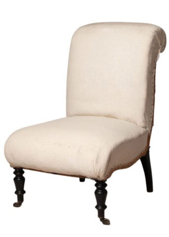 Napoleon III scroll back slipper chair