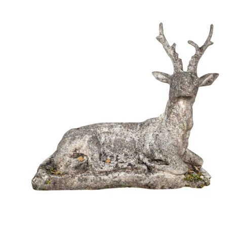 Large concrete deer, circa 1950
