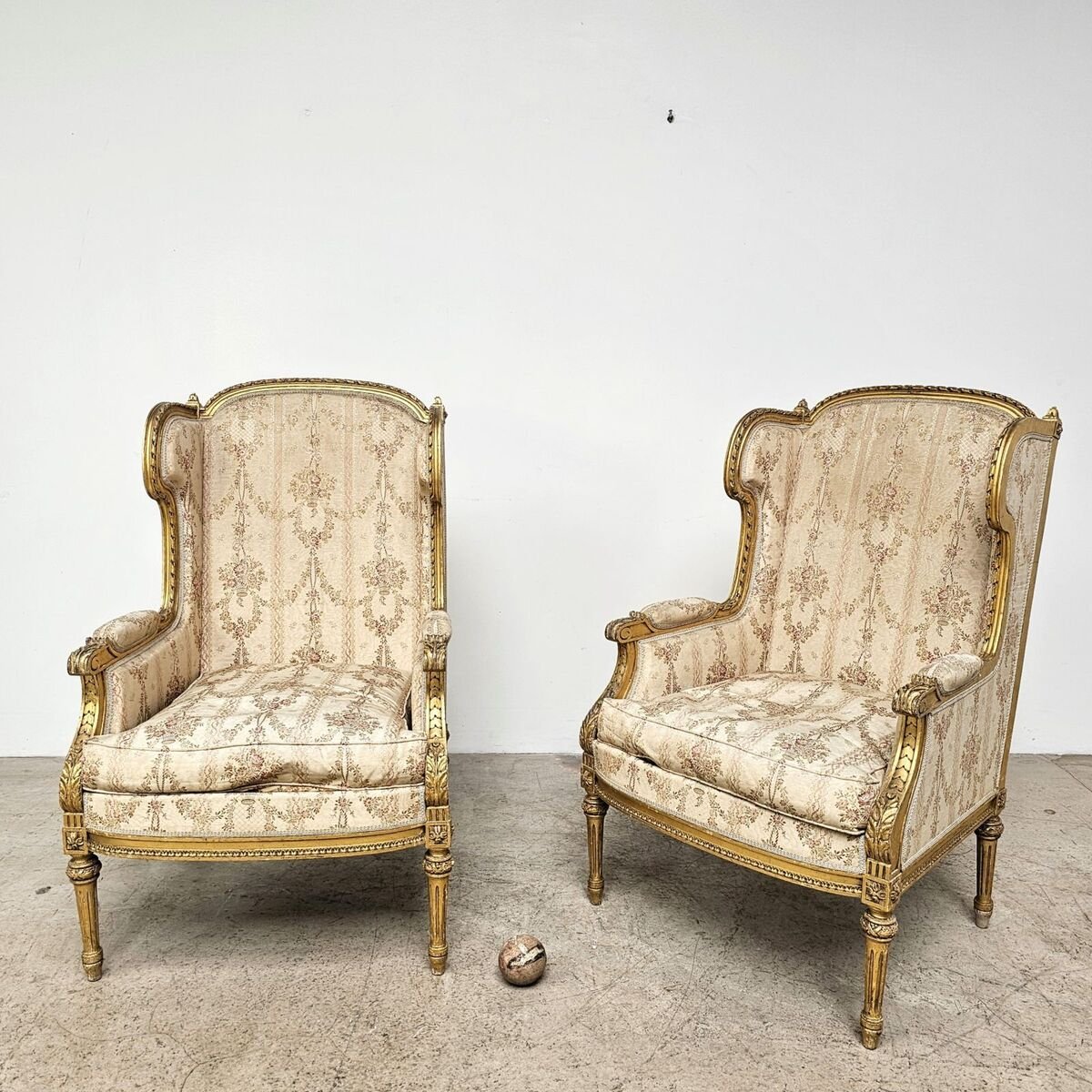 Nice pair of gilded armchairs Louis XVI style circa 1920 - JAA