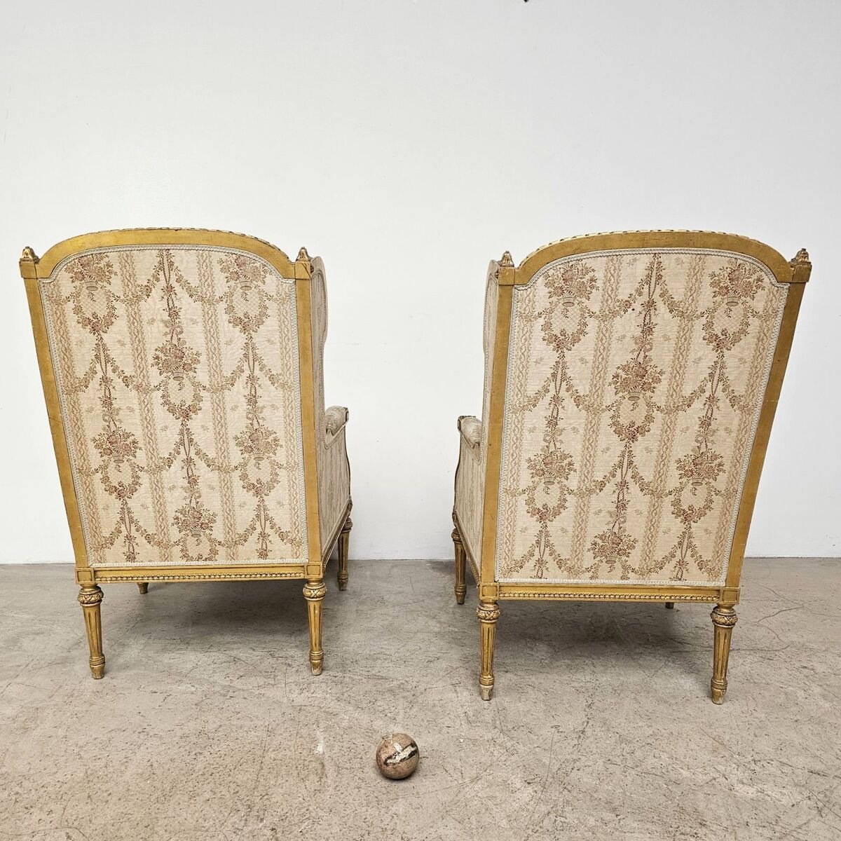 Nice pair of gilded armchairs Louis XVI style circa 1920 - JAA