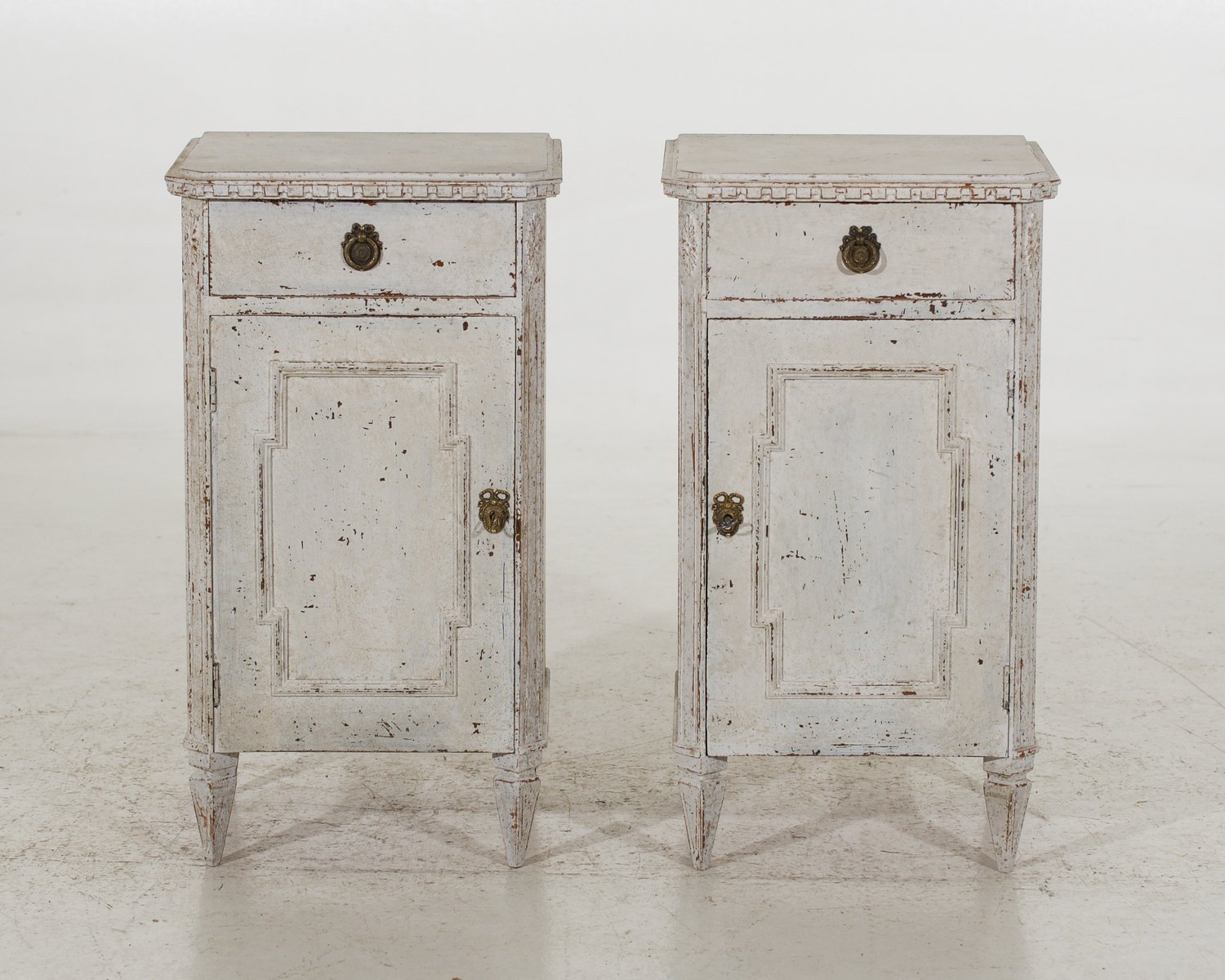 Pair of Swedish nightstands, with drawer, circa 100 years old - JAA
