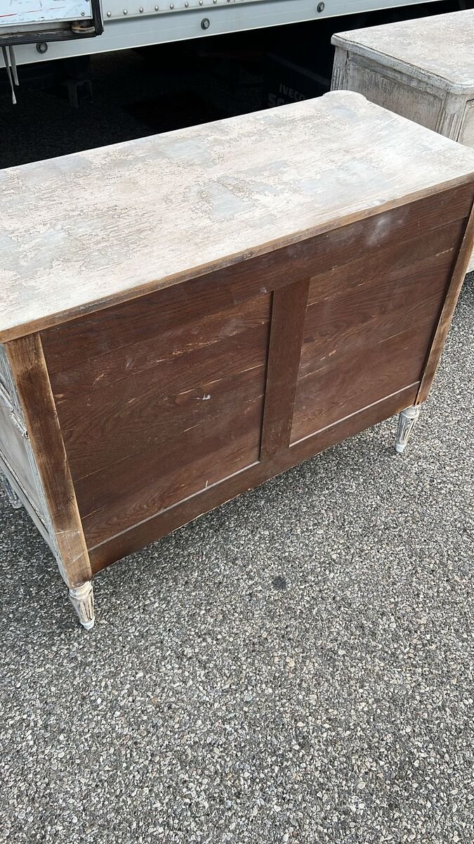 Pair of lacquered  chests of drawers, oak wood. - JAA
