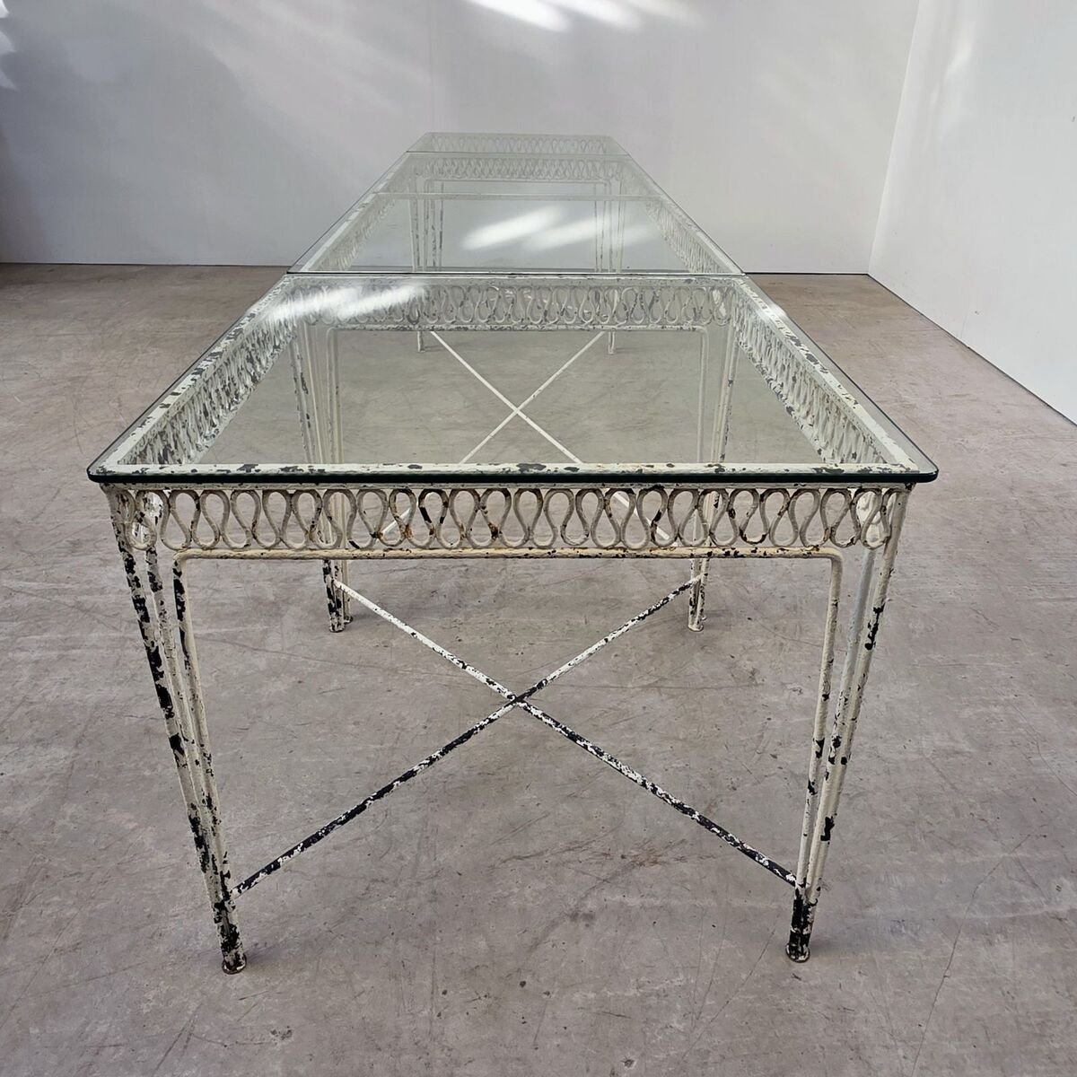 Elegant set of 3 tables from a winter garden circa 1950 - JAA