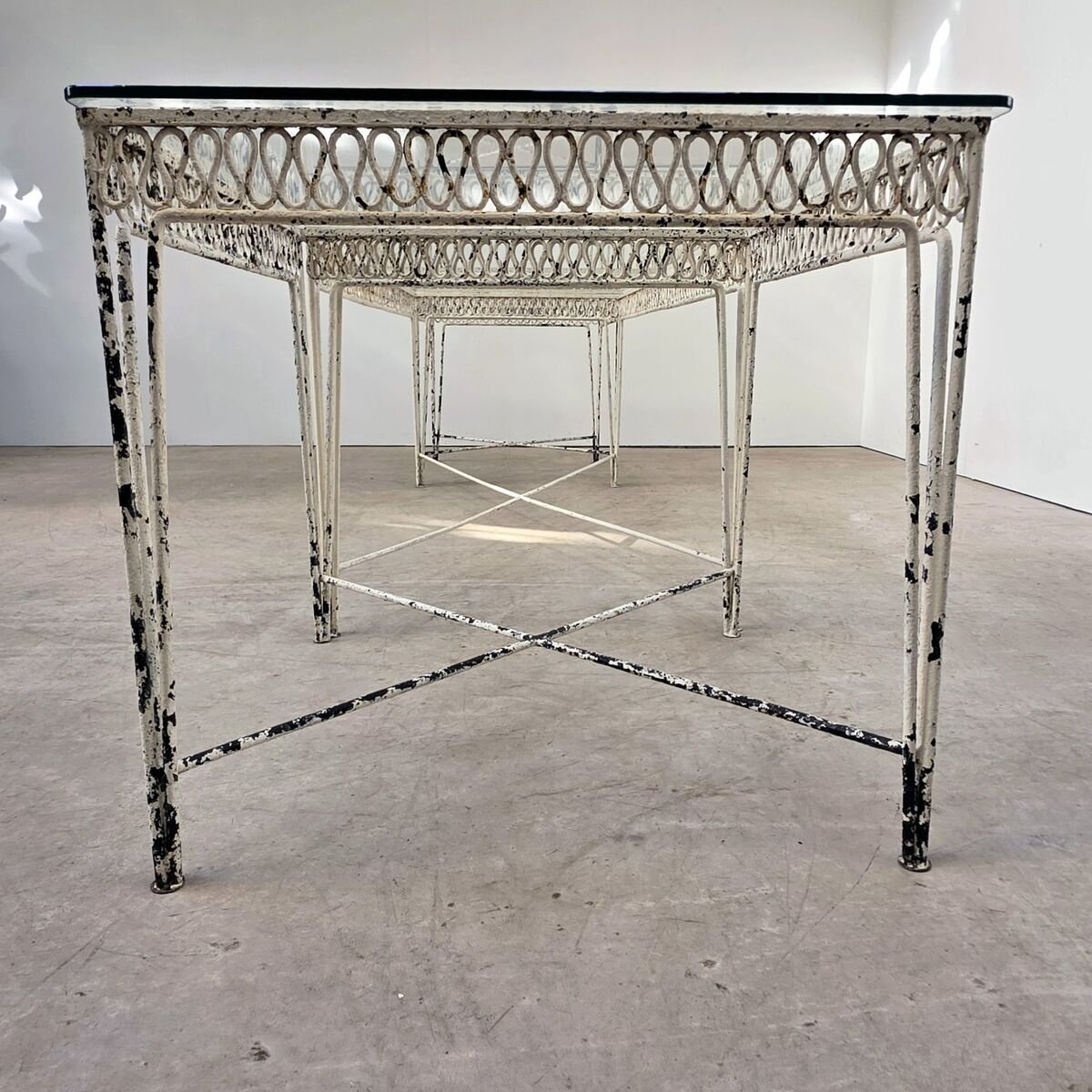 Elegant set of 3 tables from a winter garden circa 1950 - JAA