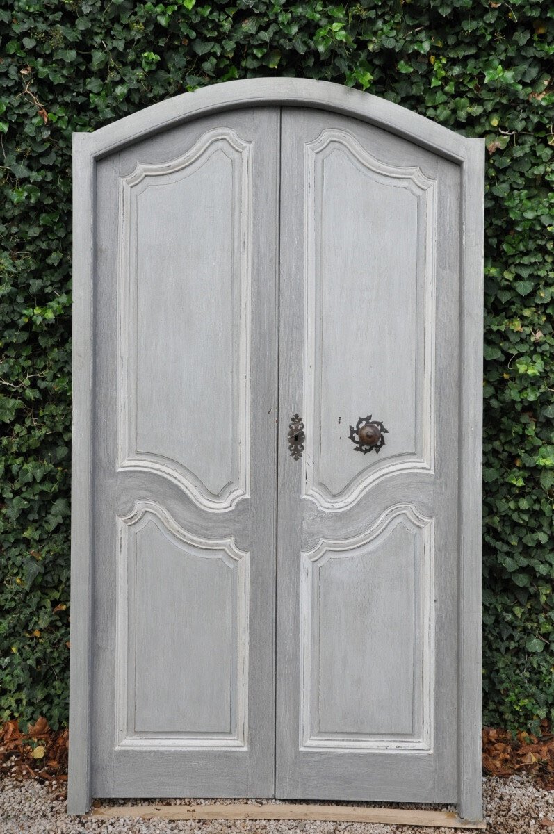 Double-sided Communicating Door In Painted And Patinated Oak, Eighteenth Century - JAA