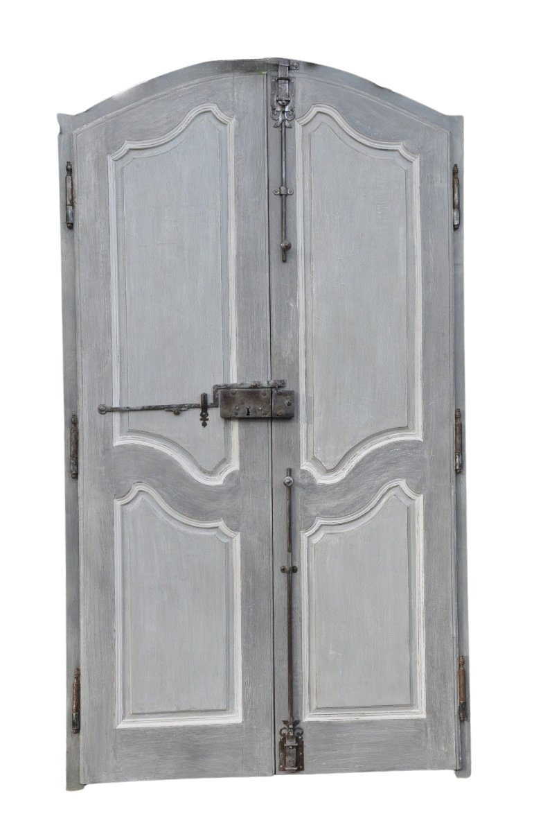 Double-sided Communicating Door In Painted And Patinated Oak, Eighteenth Century