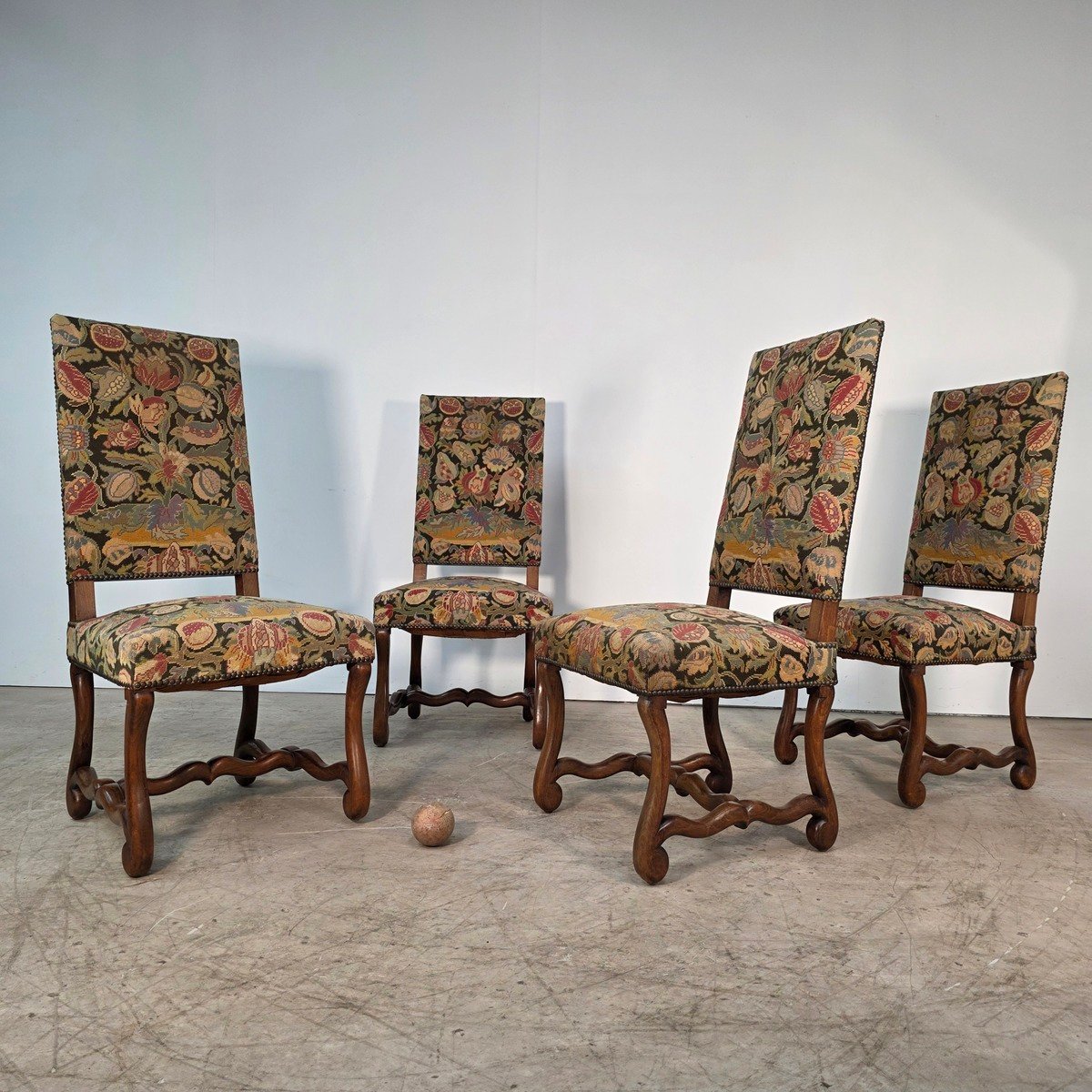 Set of 4 beech chairs “os de mouton” late 19th - JAA