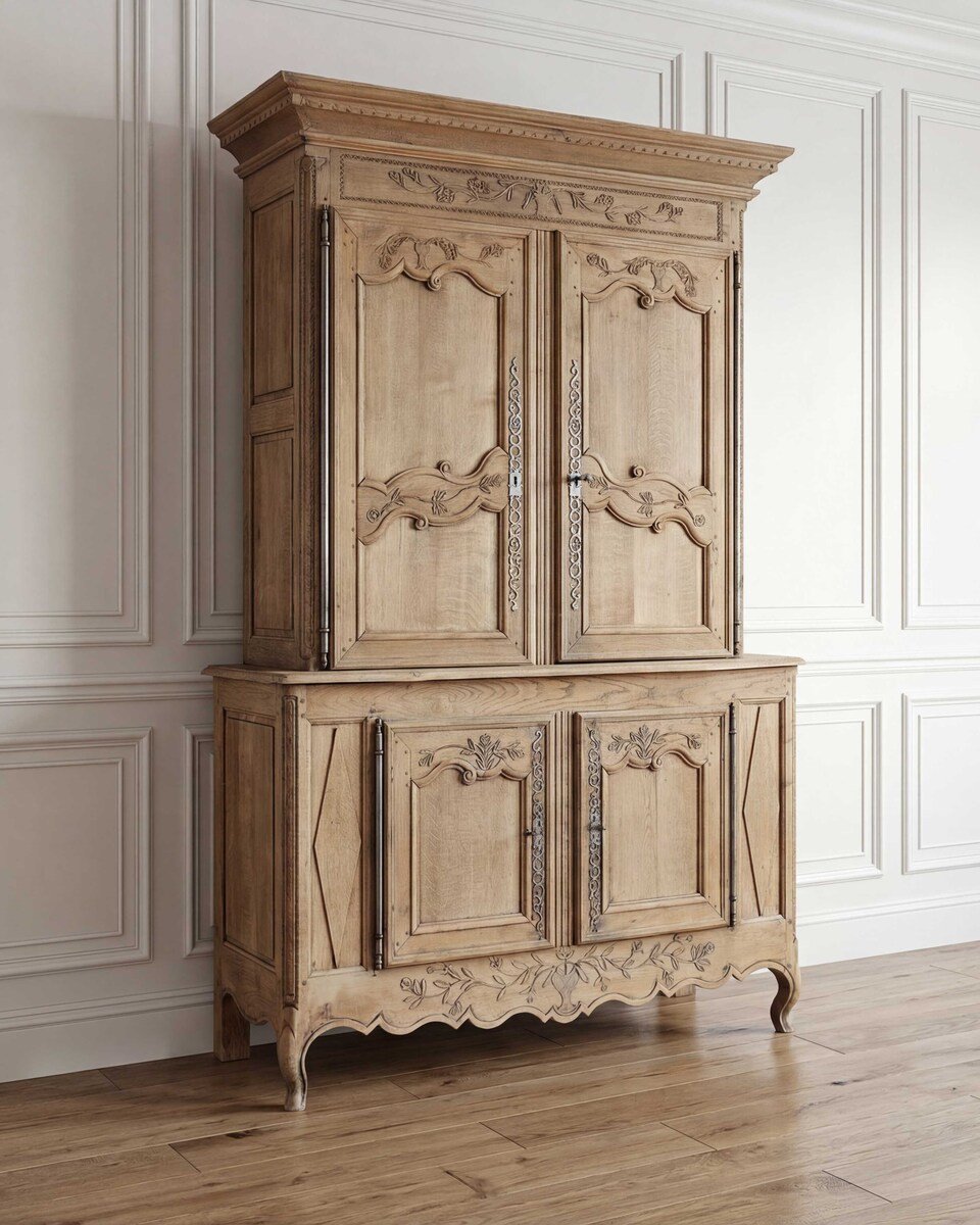 French Early 19th Century Provincial Oak Buffet Deux Corps - JAA