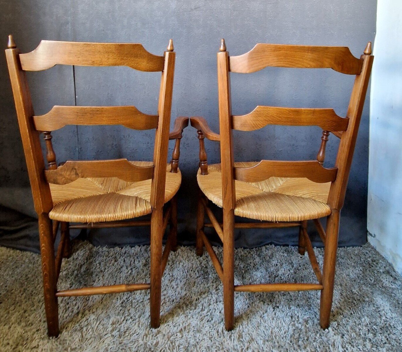 Pair Of Provençal Style Oak Armchairs - JAA