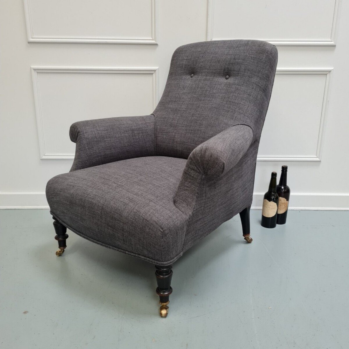 French Grey Antique Armchair C1910 - JAA