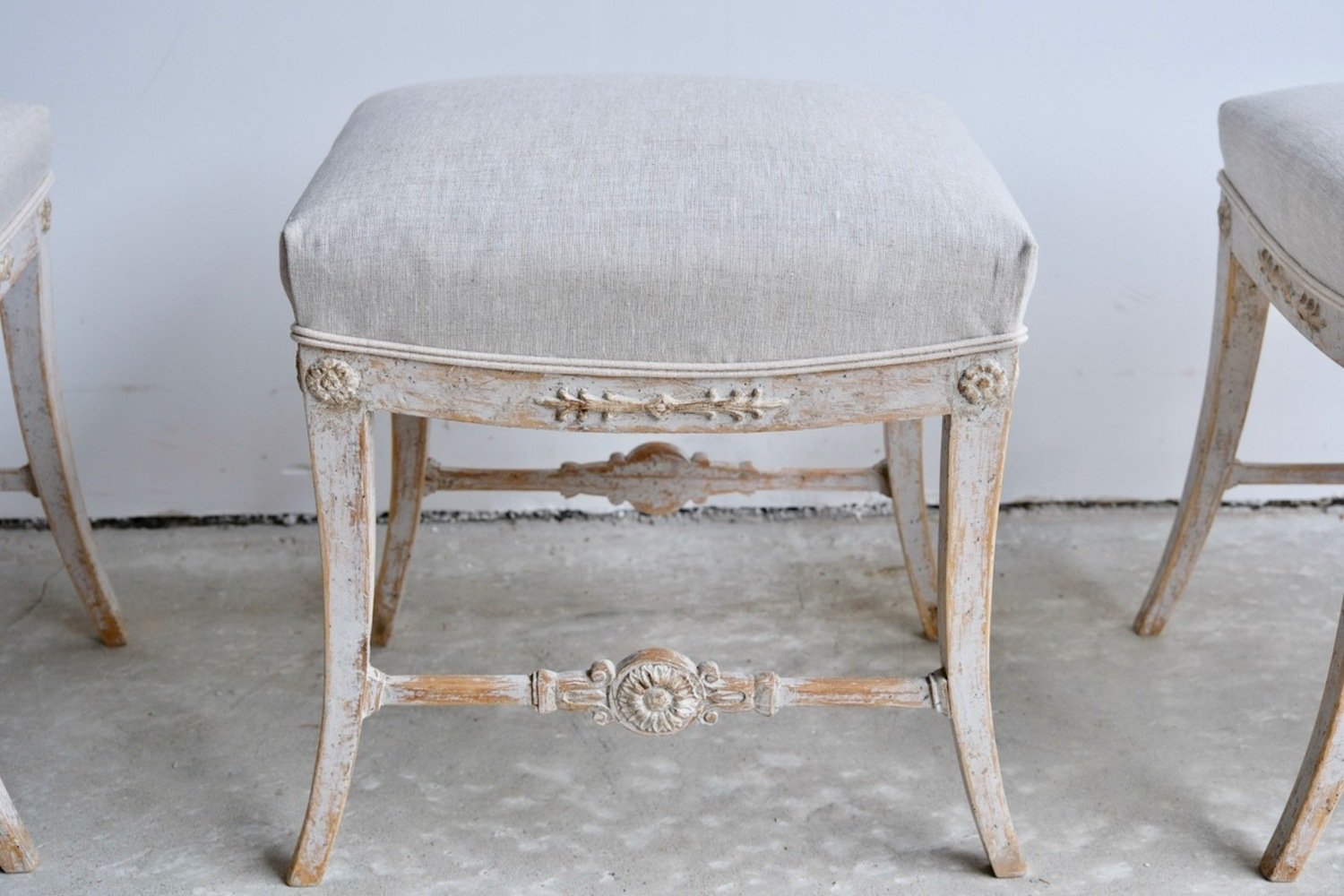 4 Gustavian Stools Circa 1810 - JAA