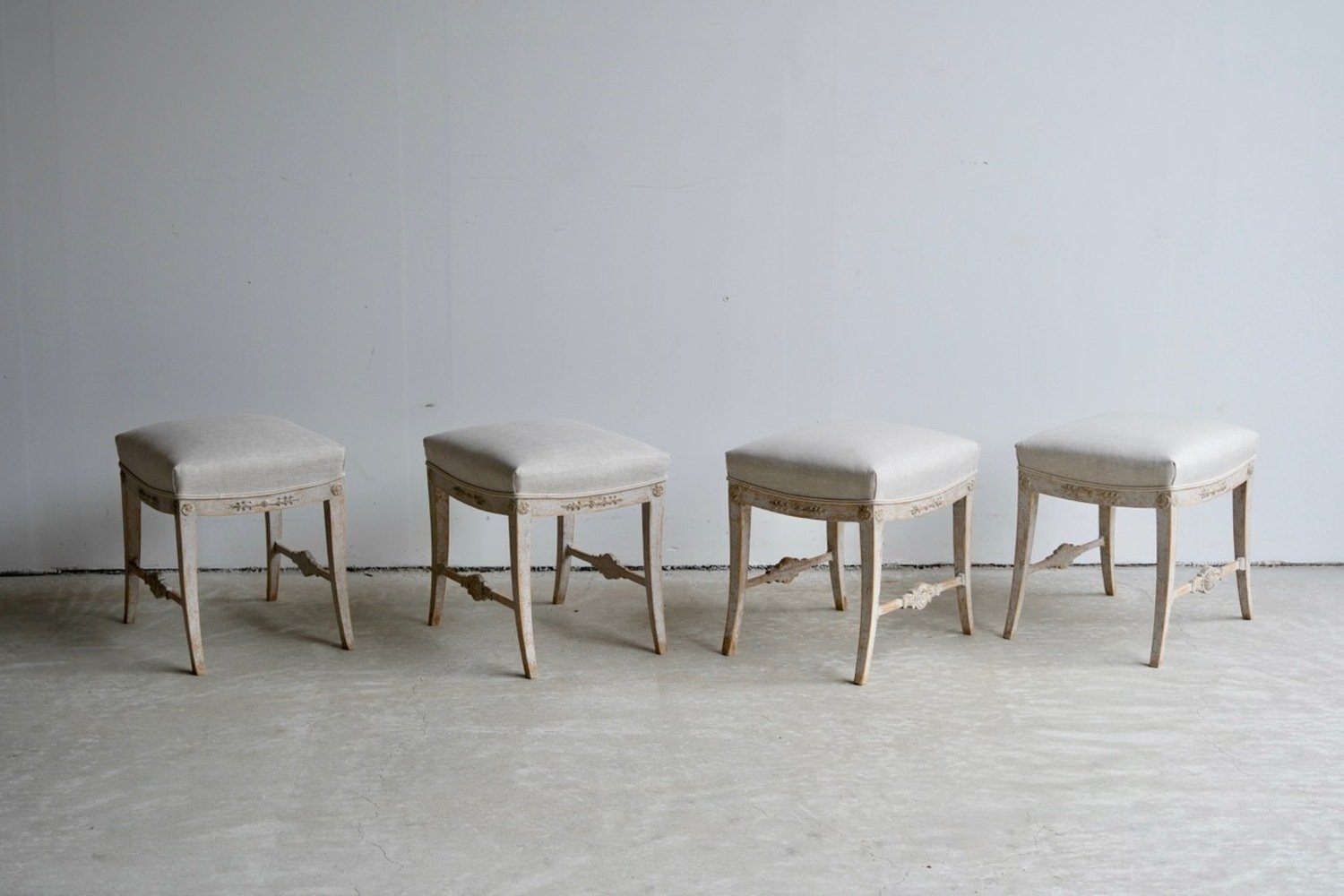 4 Gustavian Stools Circa 1810 - JAA