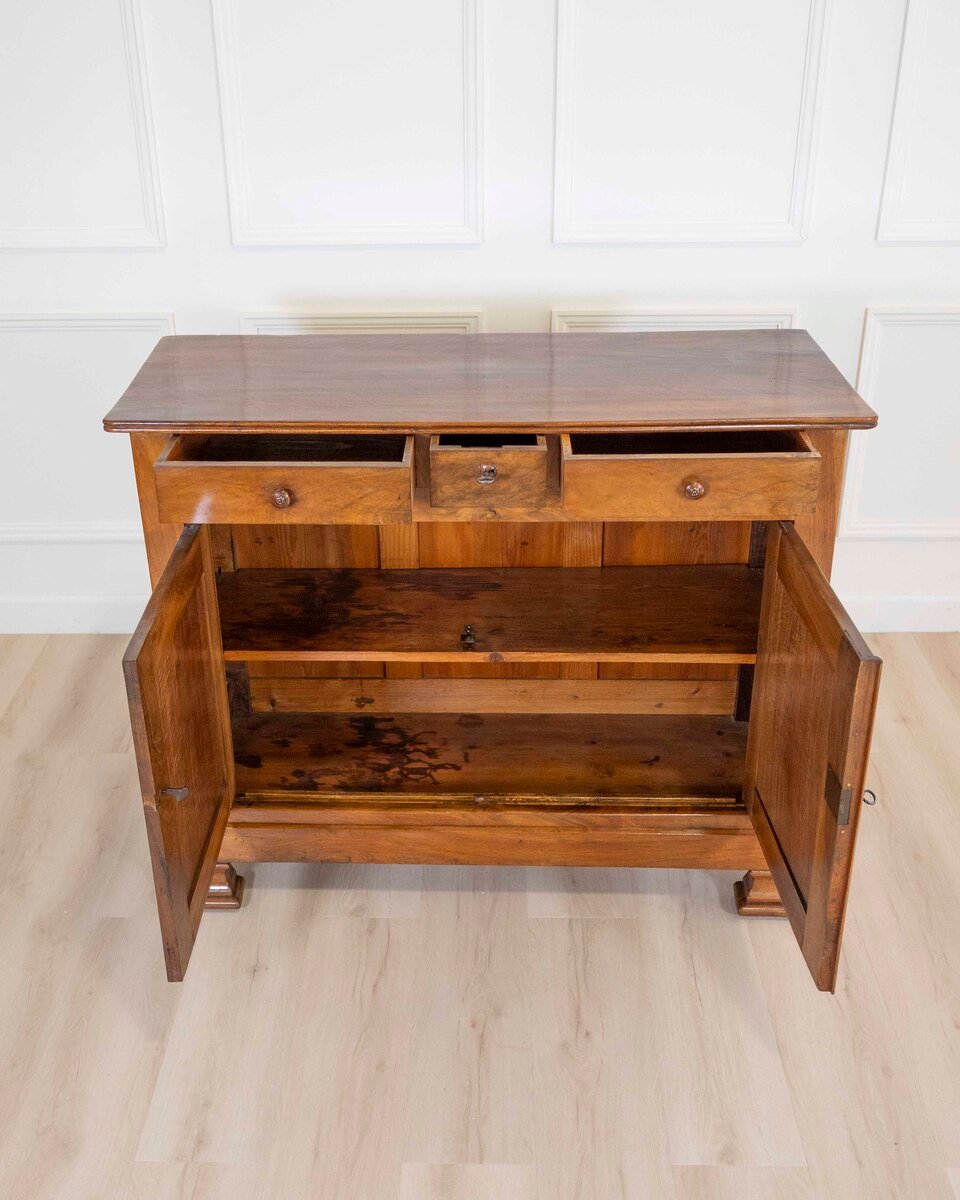 Antique Louis Philippe Sideboard Dresser Cabinet Cupboard Buffet In Walnut – 19th - JAA