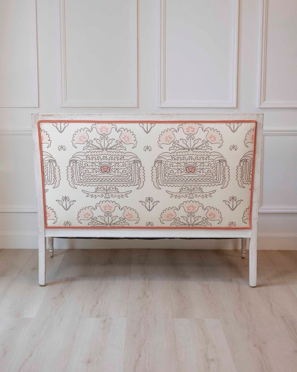 19th Century Swedish Neoclassical Revival Two Seat Carved and Painted Sofa - JAA