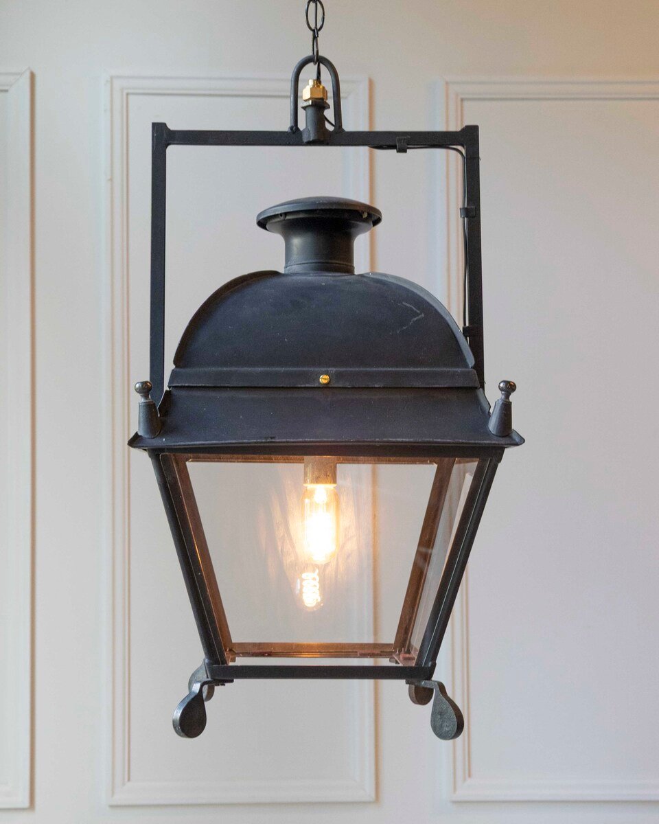 French Iron Lantern with Domed Top, Circa 1900. - JAA