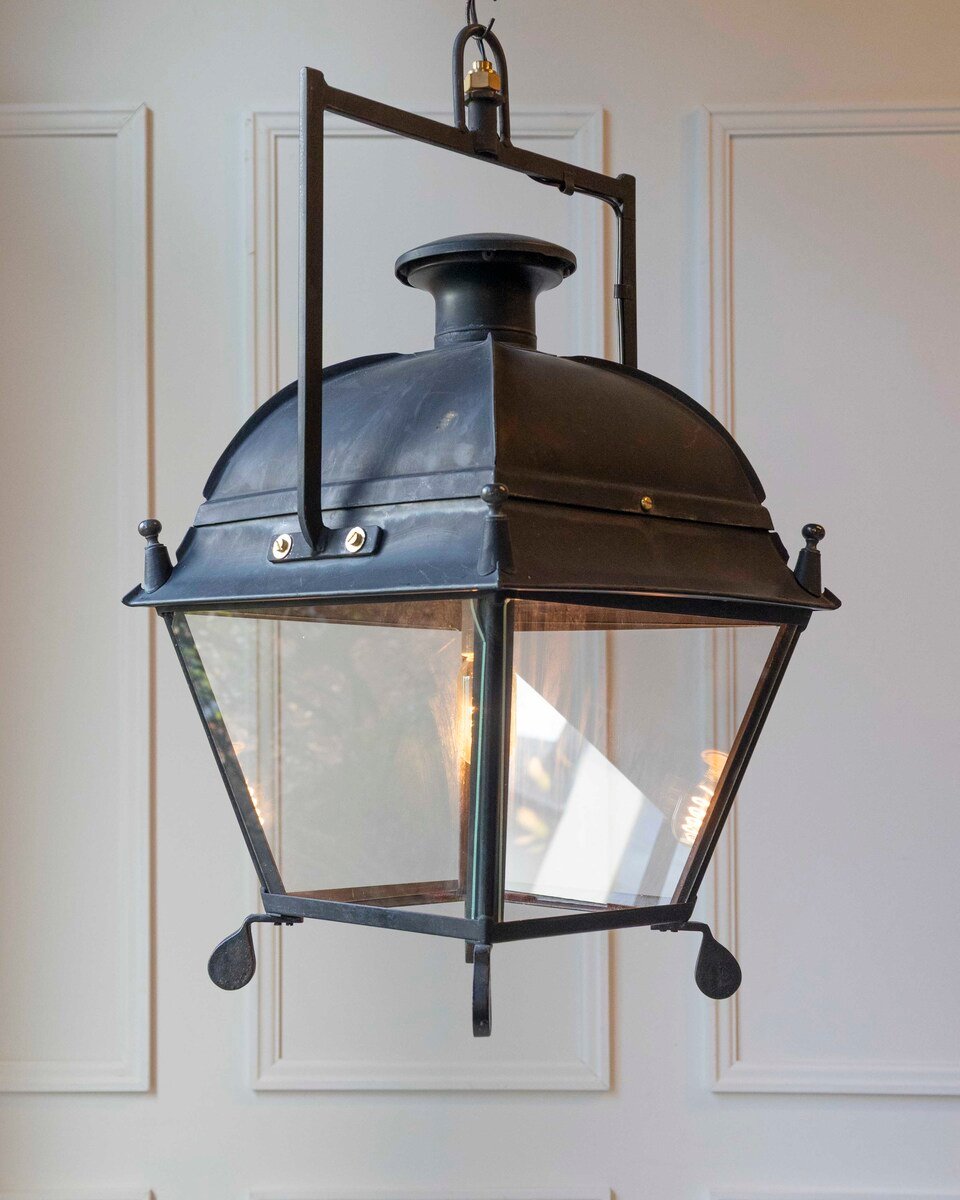 French Iron Lantern with Domed Top, Circa 1900. - JAA