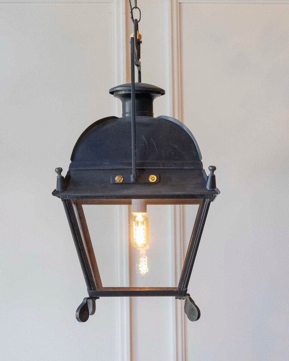 Pair of French Iron Lanterns with Domed Tops, Circa 1900. Price per lanter. - JAA