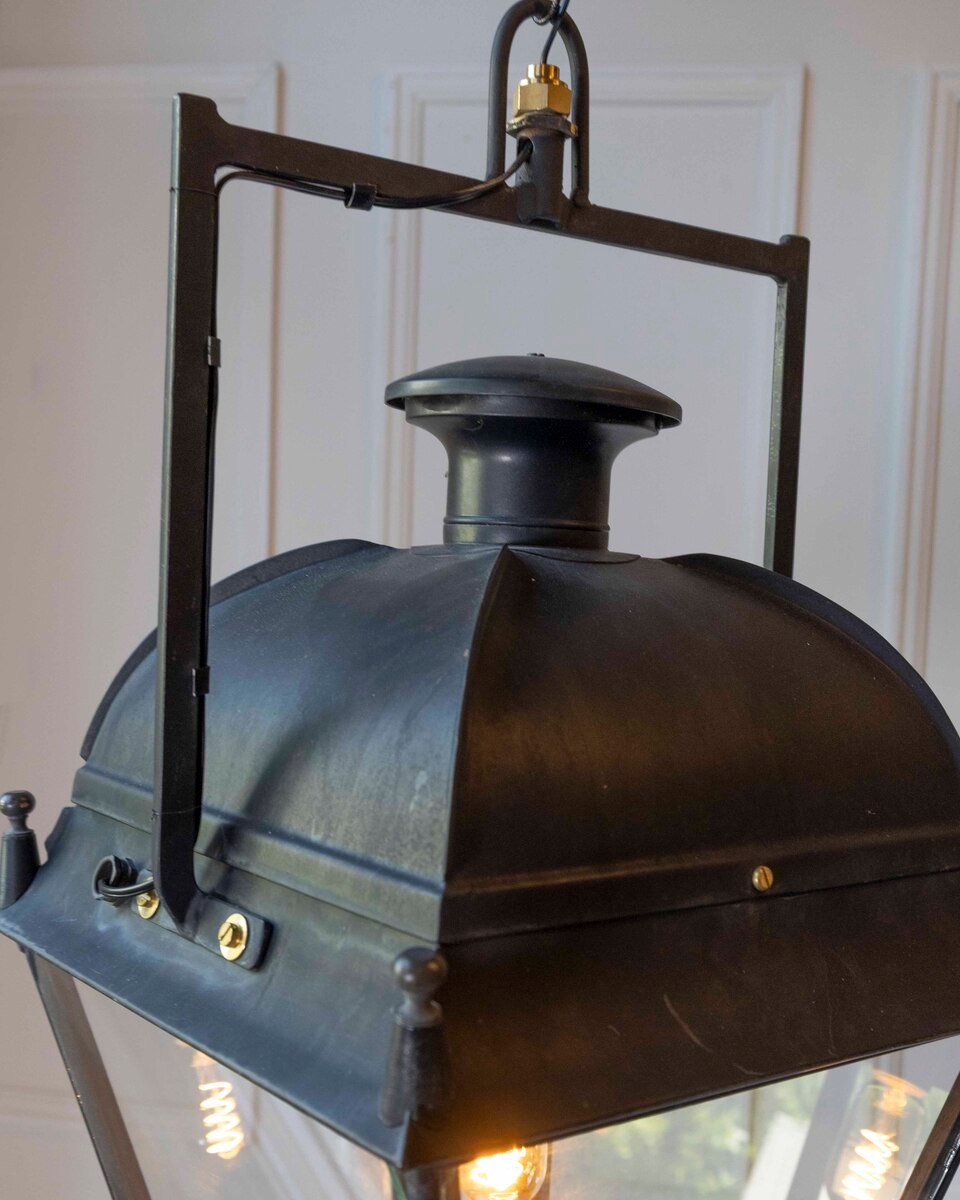 French Iron Lantern with Domed Top, Circa 1900. - JAA