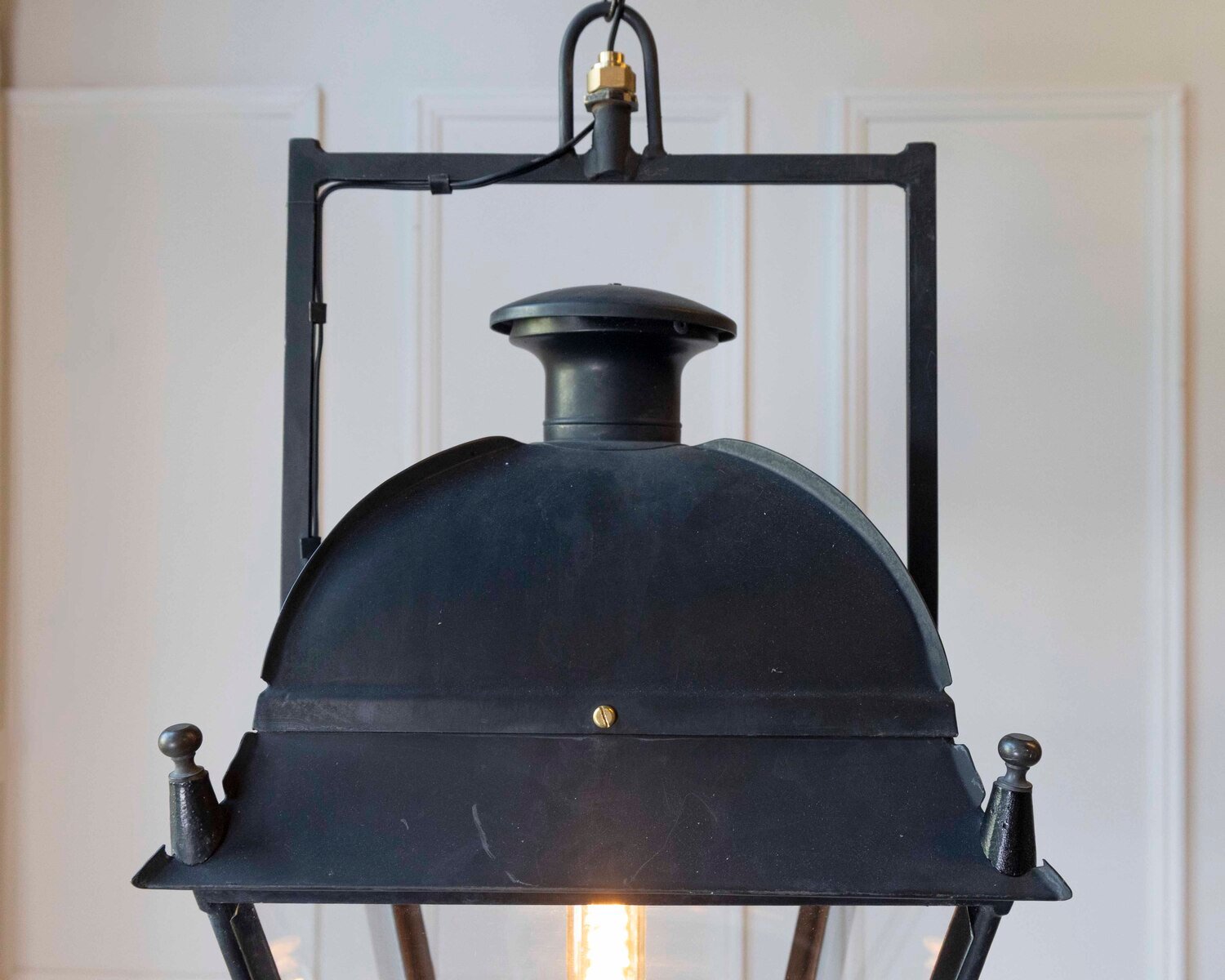 French Iron Lantern with Domed Top, Circa 1900. - JAA