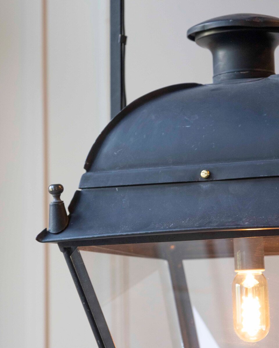 French Iron Lantern with Domed Top, Circa 1900. - JAA