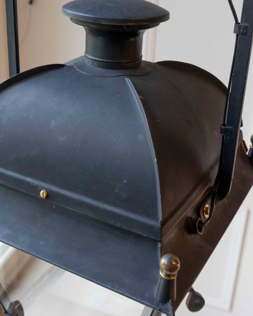 Pair of French Iron Lanterns with Domed Tops, Circa 1900. Price per lanter. - JAA