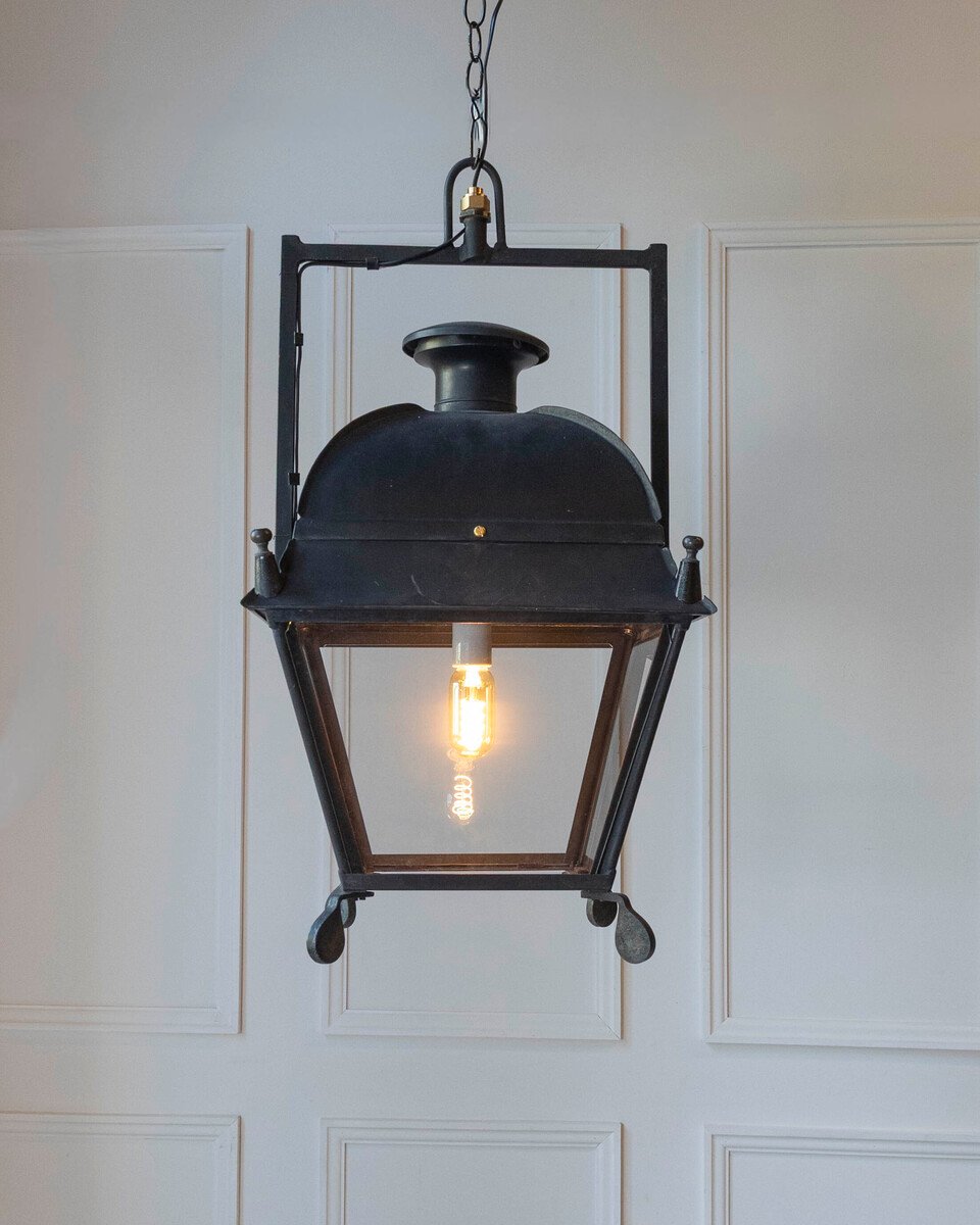 French Iron Lantern with Domed Top, Circa 1900. - JAA