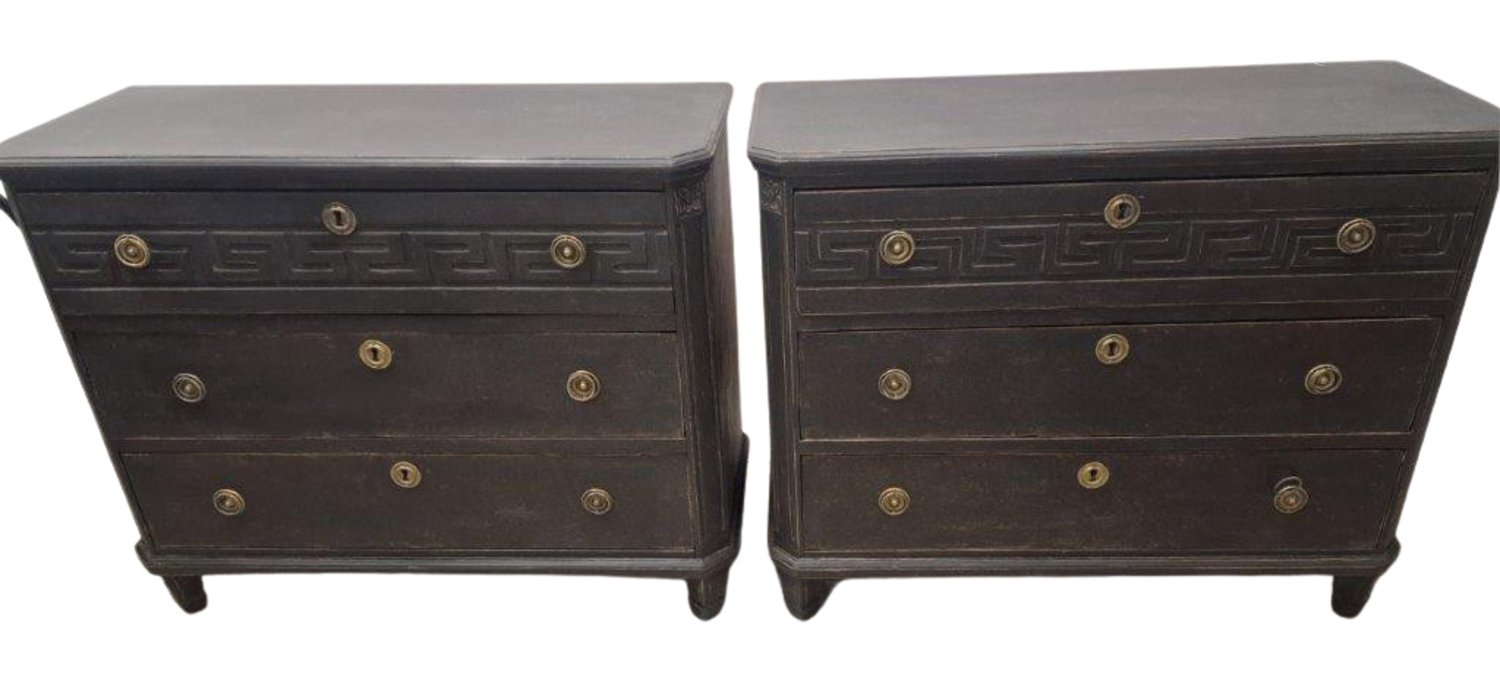 Pair of Swedish Chests of Drawers Circa 1840