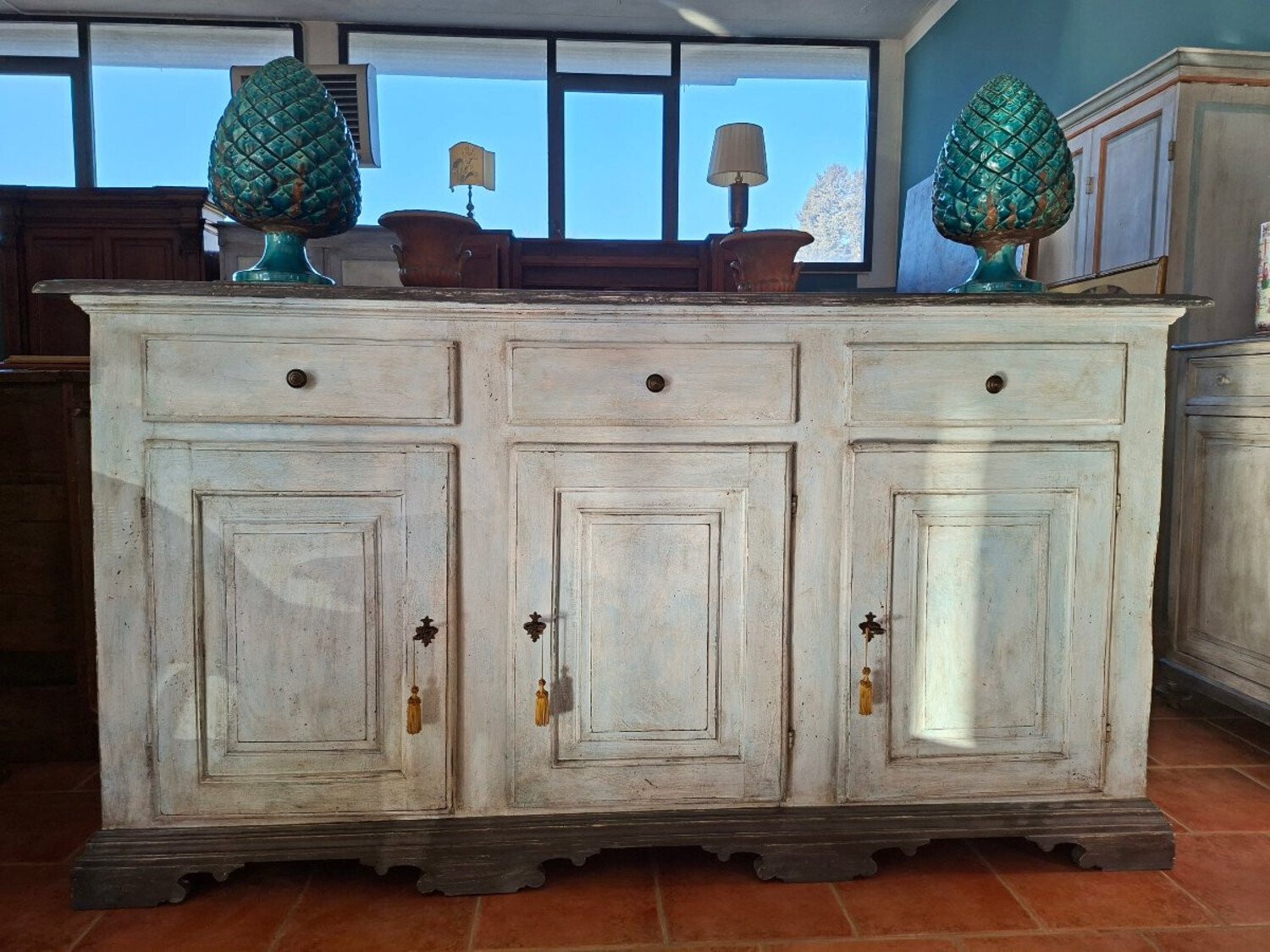 18th Century Painted Three-door Sideboard - JAA