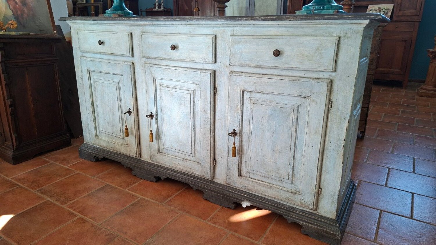 18th Century Painted Three-door Sideboard - JAA
