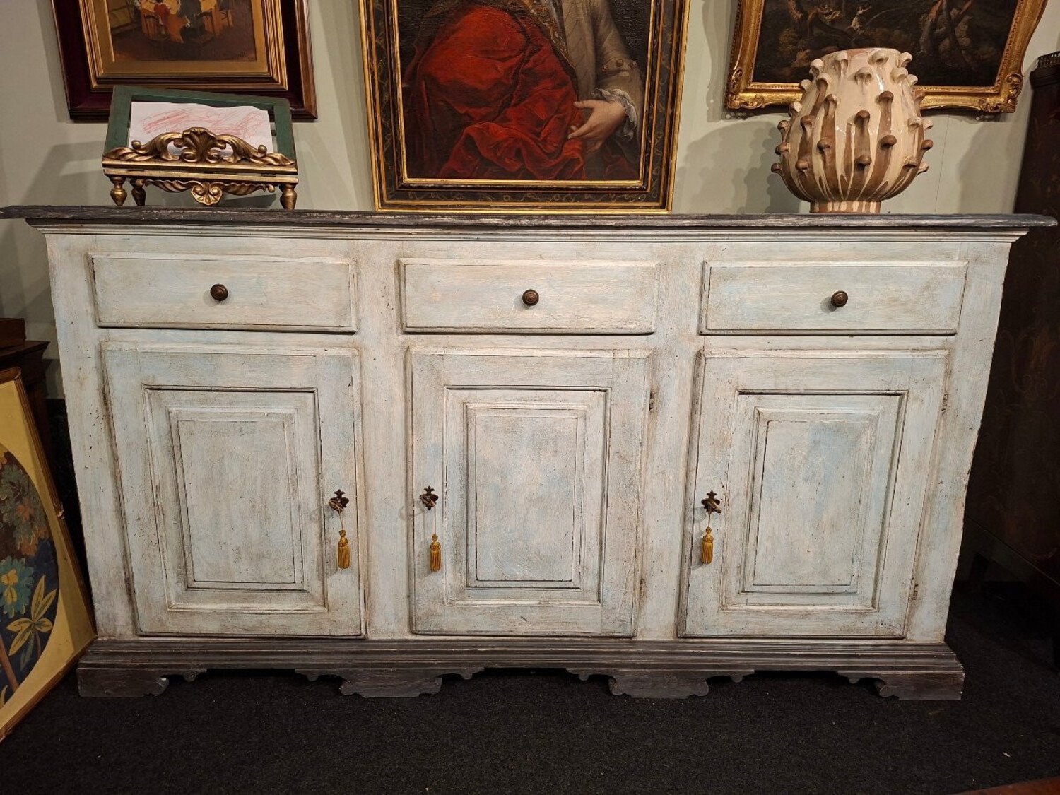 18th Century Painted Three-door Sideboard - JAA