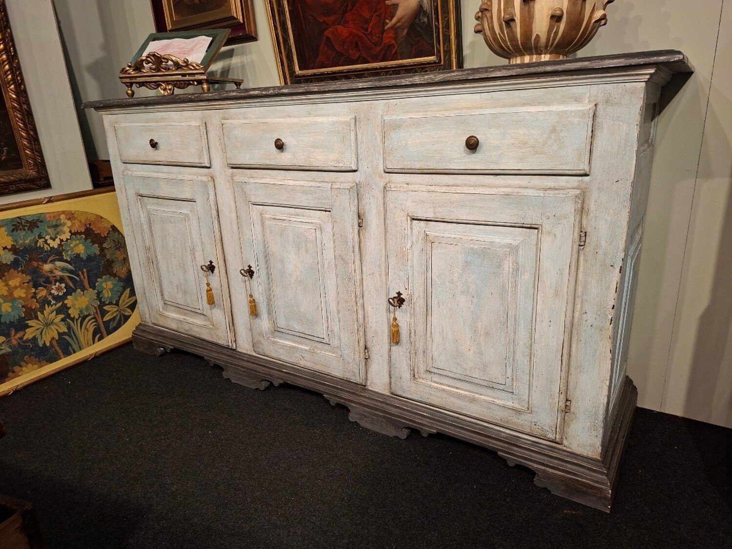 18th Century Painted Three-door Sideboard - JAA