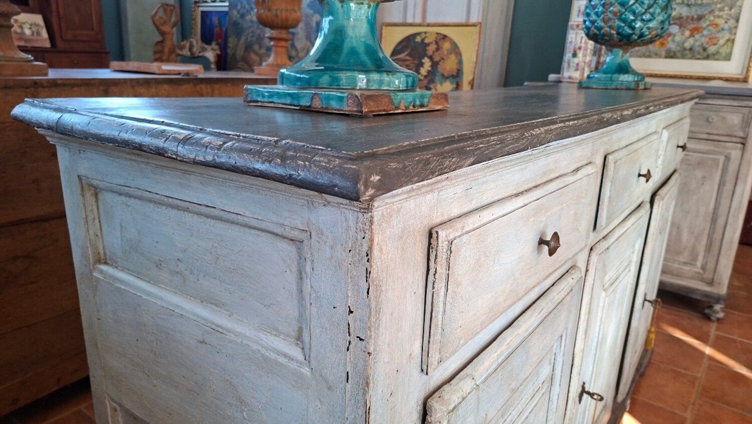 18th Century Painted Three-door Sideboard - JAA