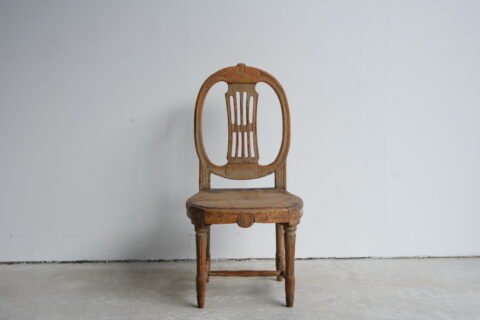 A charming provincial period Gustavian Chair in the Swedish Model, scraped to original paint circa 1820