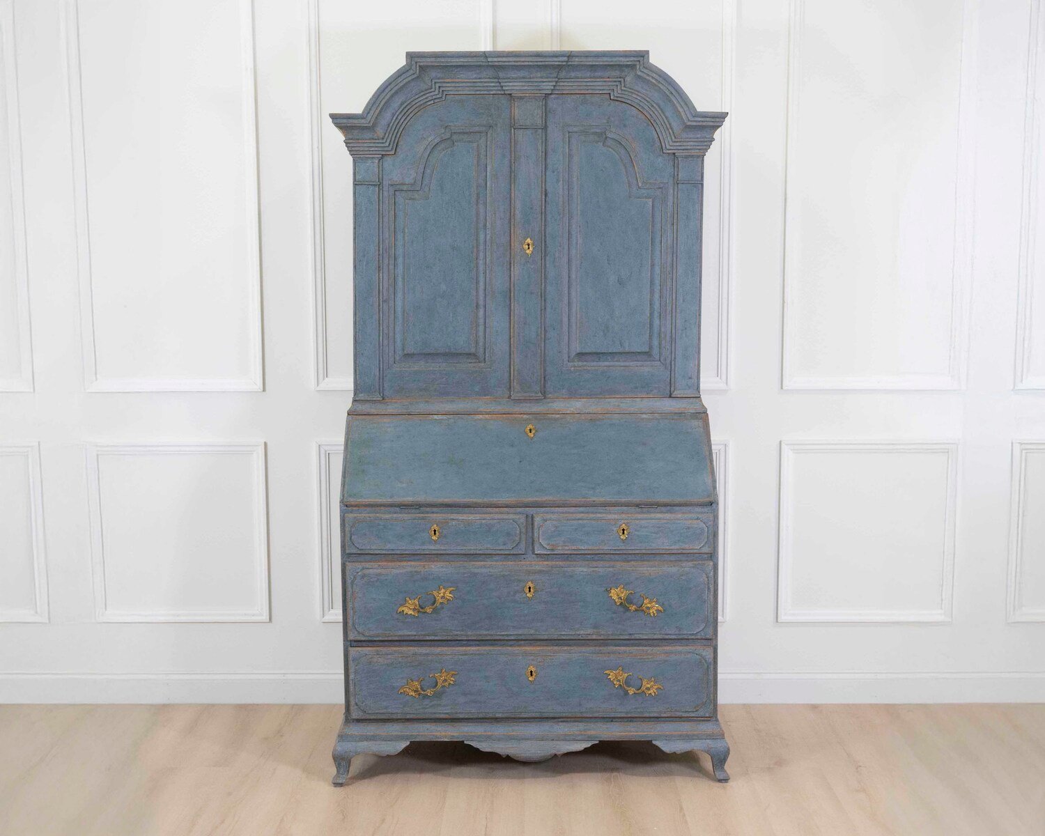 17th Century Blue Scandinavian Bureau with Original Hardware - JAA