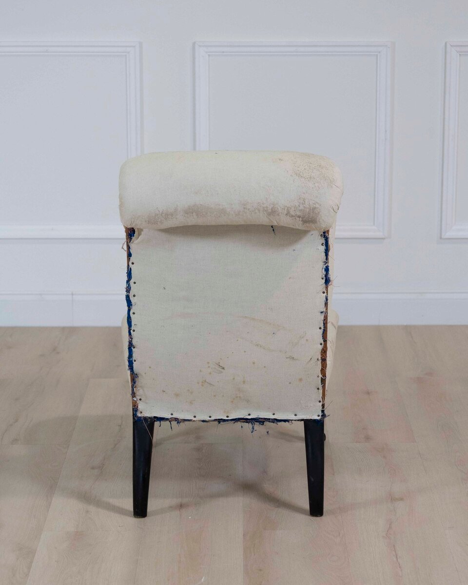 19th Century Napoleon III Scroll Back Slipper Chair, Ready to Upholster - JAA