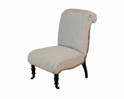 19th Century Napoleon III Scroll Back Slipper Chair, Ready to Upholster