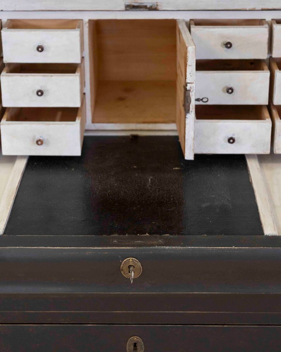 Swedish Gustavian Style Roll Top Secretary Cabinet - JAA