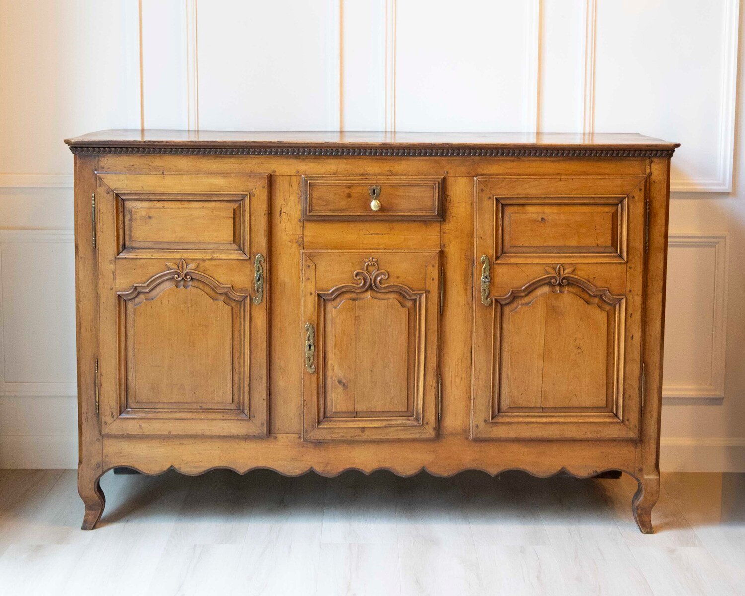 On Hold - French 18th Century Louis XV Cherry Enfilade with Single Drawer and Three Doors - JAA