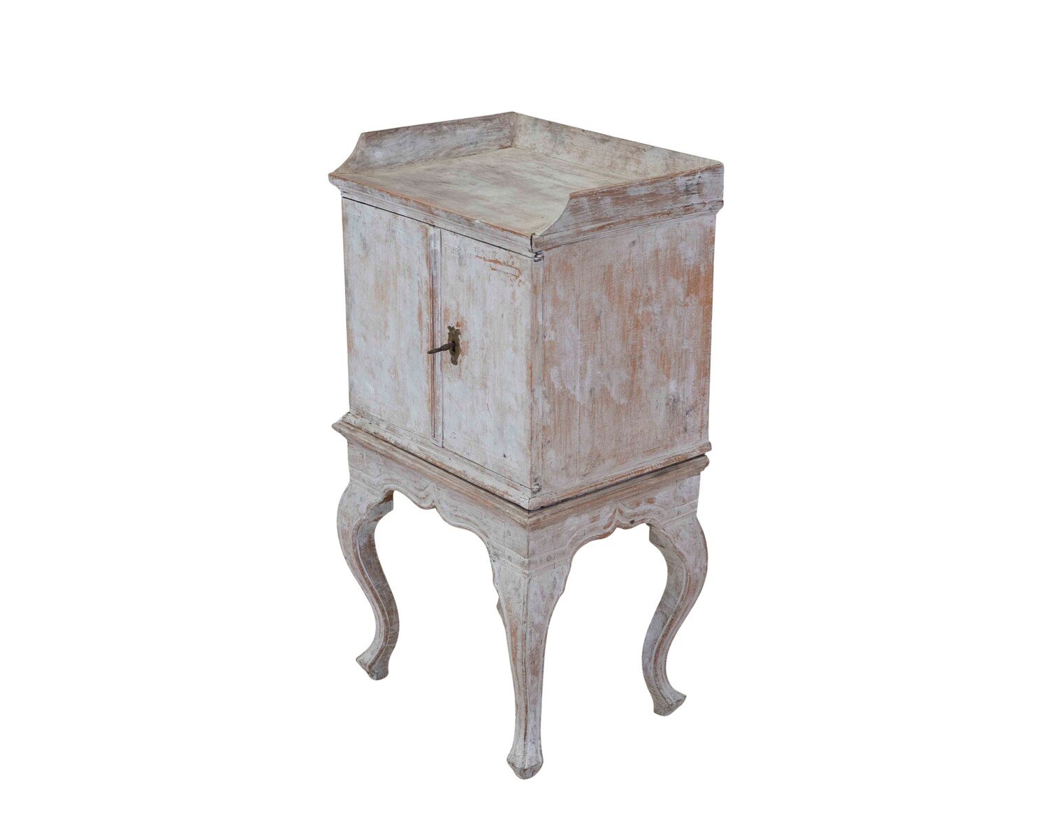 18th Century Rococo Nightstand in Later Grey Paint