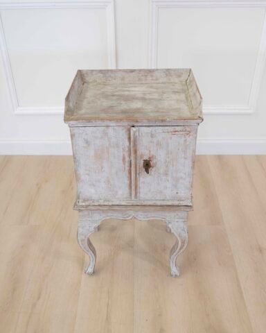 18th Century Rococo Nightstand in Later Grey Paint