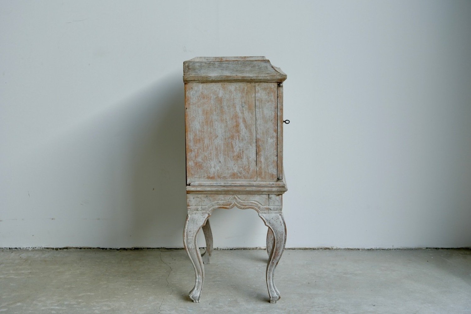 18th Century Rococo Nightstand in Later Grey Paint - JAA