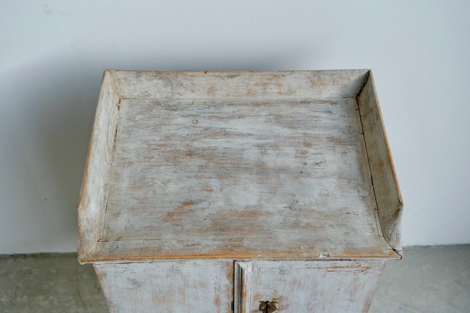 18th Century Rococo Nightstand in Later Grey Paint - JAA