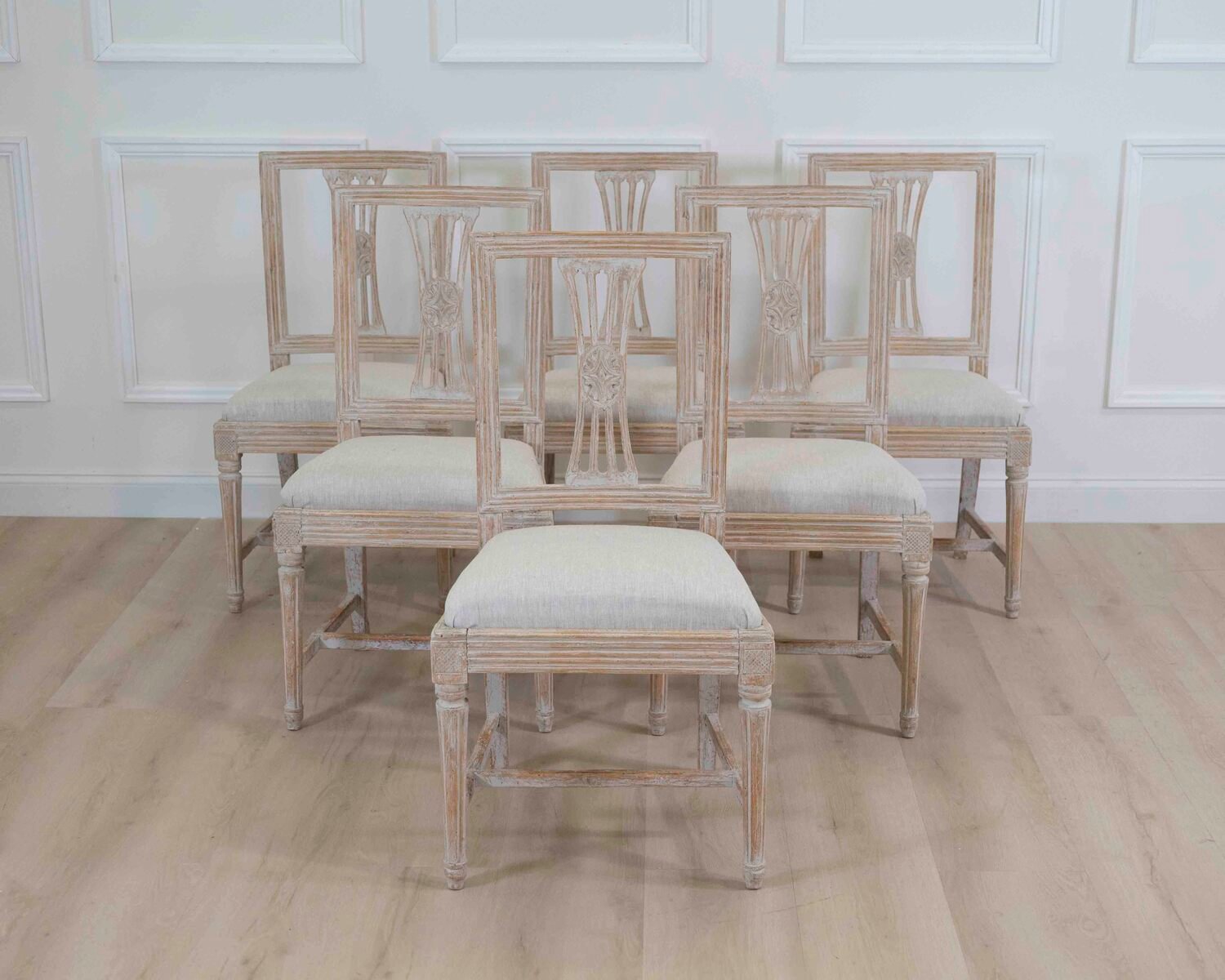 Set of Six Period Gustavian Dining Chairs from Lindome, circa 1800 - JAA