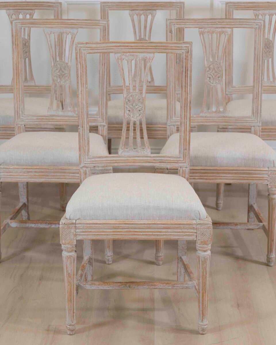 Set of Six Period Gustavian Dining Chairs from Lindome, circa 1800 - JAA