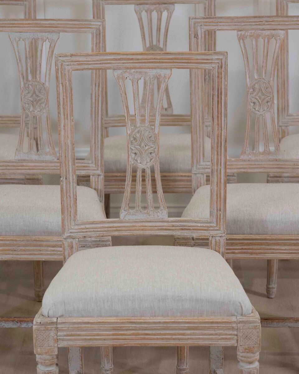 Set of Six Period Gustavian Dining Chairs from Lindome, circa 1800 - JAA