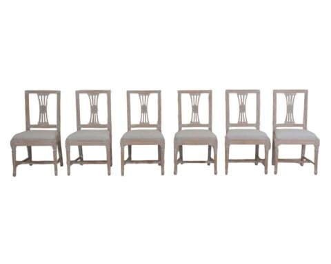 Set of Six Period Gustavian Dining Chairs from Lindome, circa 1800