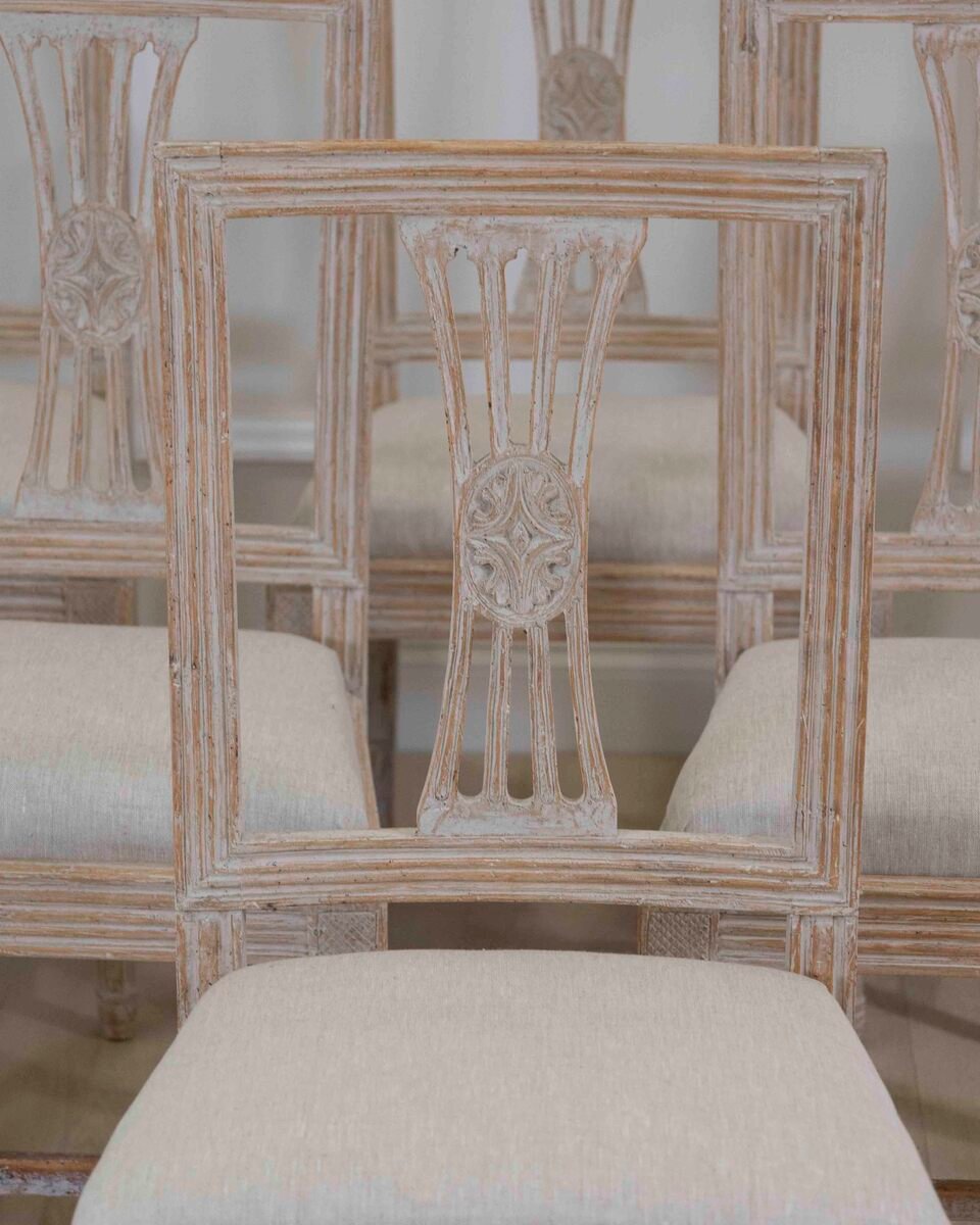 Set of Six Period Gustavian Dining Chairs from Lindome, circa 1800 - JAA