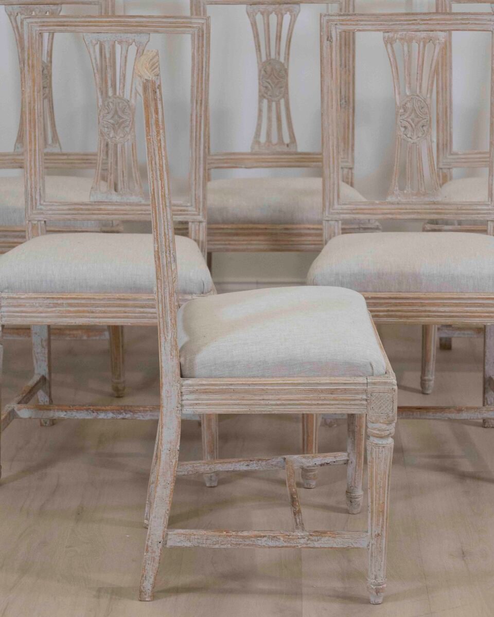 Set of Six Period Gustavian Dining Chairs from Lindome, circa 1800 - JAA