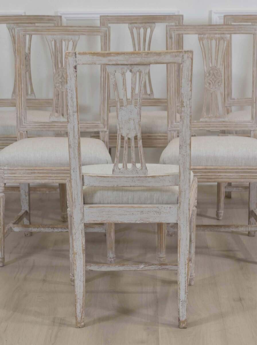 Set of Six Period Gustavian Dining Chairs from Lindome, circa 1800 - JAA