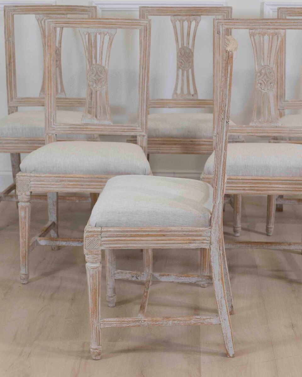 Set of Six Period Gustavian Dining Chairs from Lindome, circa 1800 - JAA